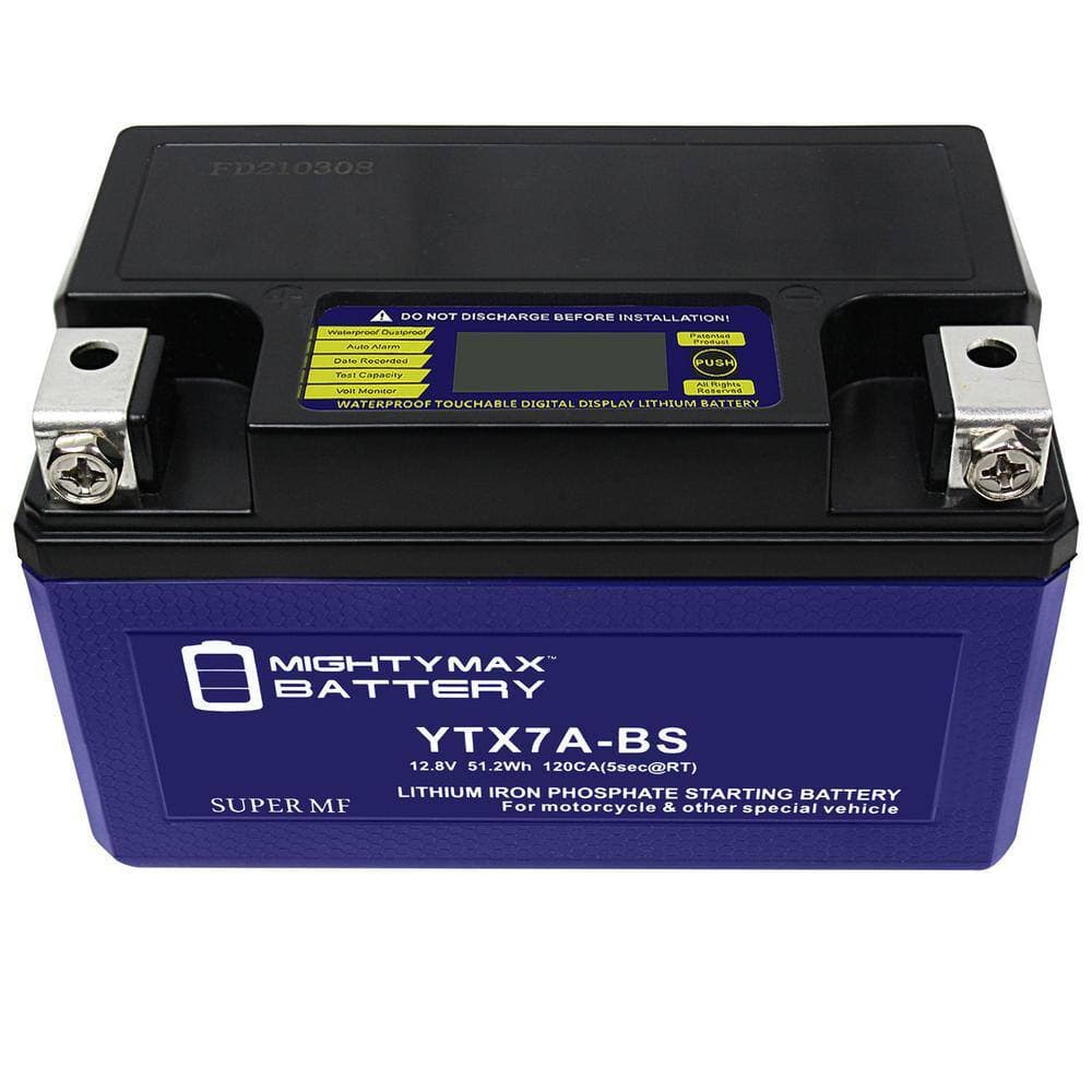 MIGHTY MAX BATTERY YTX7A-BS Lithium Replacement Battery for Kawasaki 230 KLX230 ABS 2020 (3)