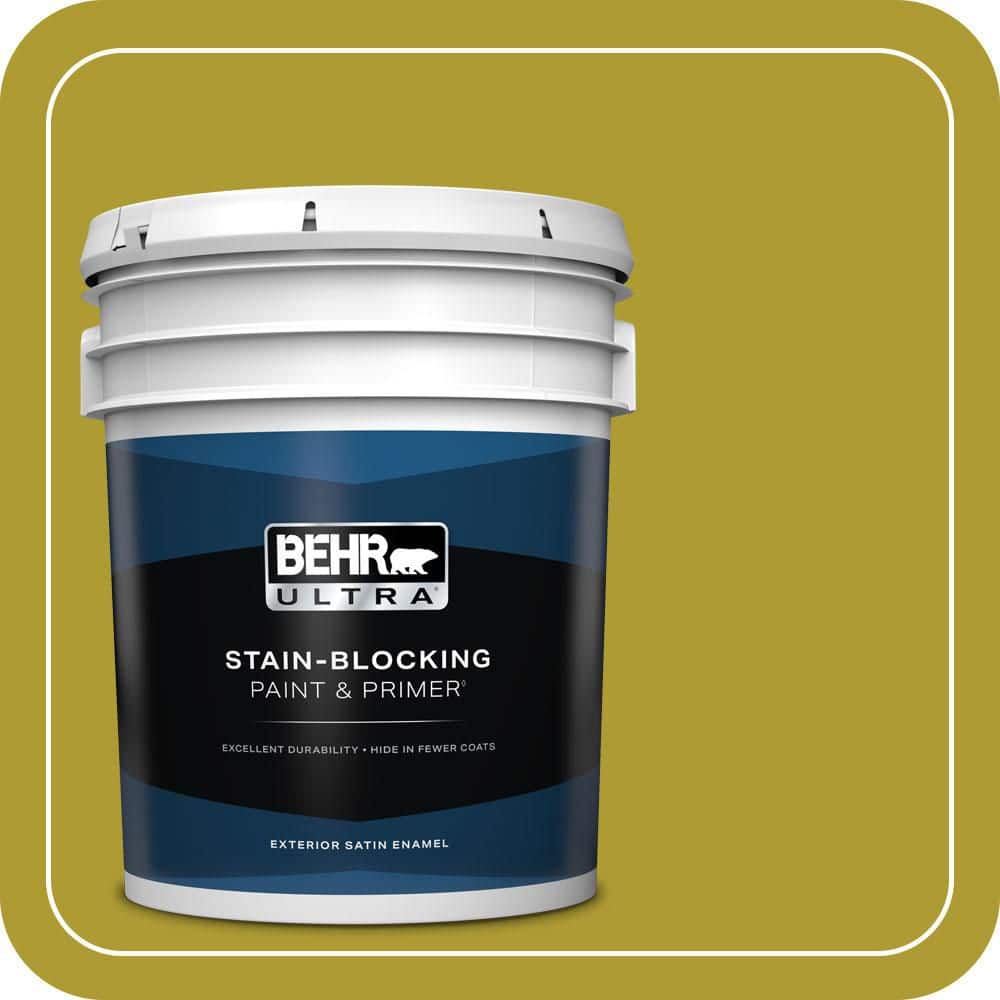 BEHR ULTRA 5 gal. #P330-7 Luscious Lime Satin Enamel Exterior Paint & Primer