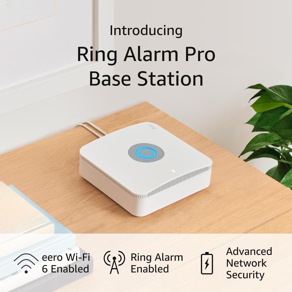 Ring Alarm Pro Base Station with Eero Wi-Fi 6 Router, Battery Backup, and 1500 Sq. Ft. Coverage (2)