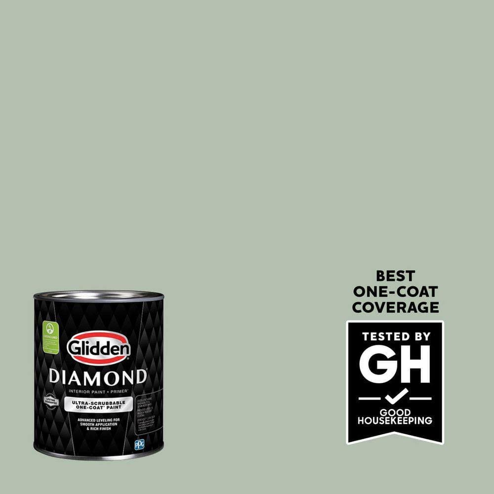 Glidden Diamond 1 qt. PPG1129-4 Coastal Crush Eggshell Interior Paint with Primer (1)