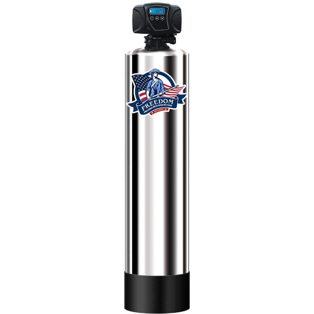 FREEDOM WHOLE HOUSE WATER FILTRATION SYSTEM MADE IN AMERICA Platinum Series 6-Stage Water Municipal Filtration and Salt-Free Conditioning System up to 6 Bathrooms in Stainless