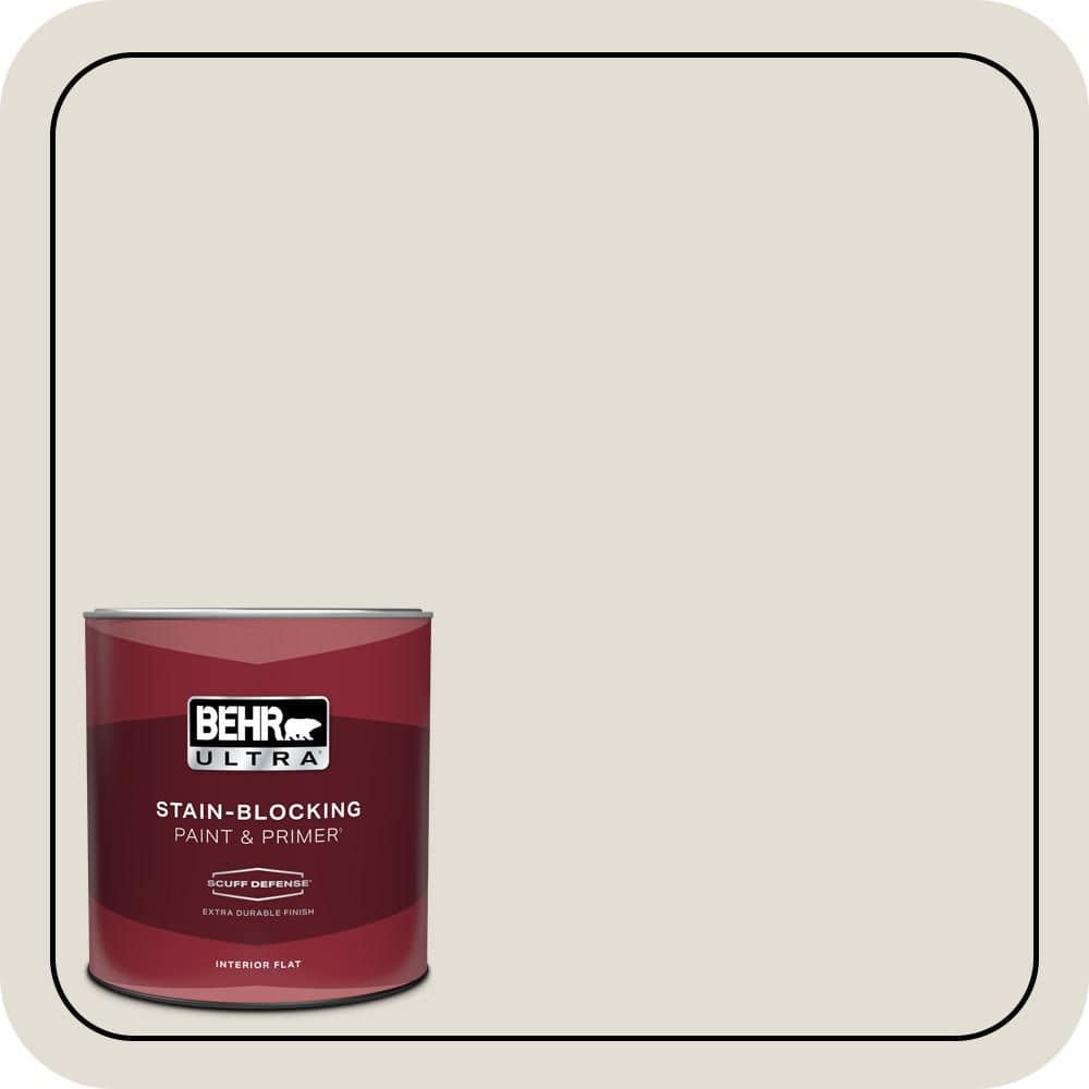 BEHR ULTRA 1 qt. #N220-1 Spun Wool Extra Durable Flat Interior Paint & Primer