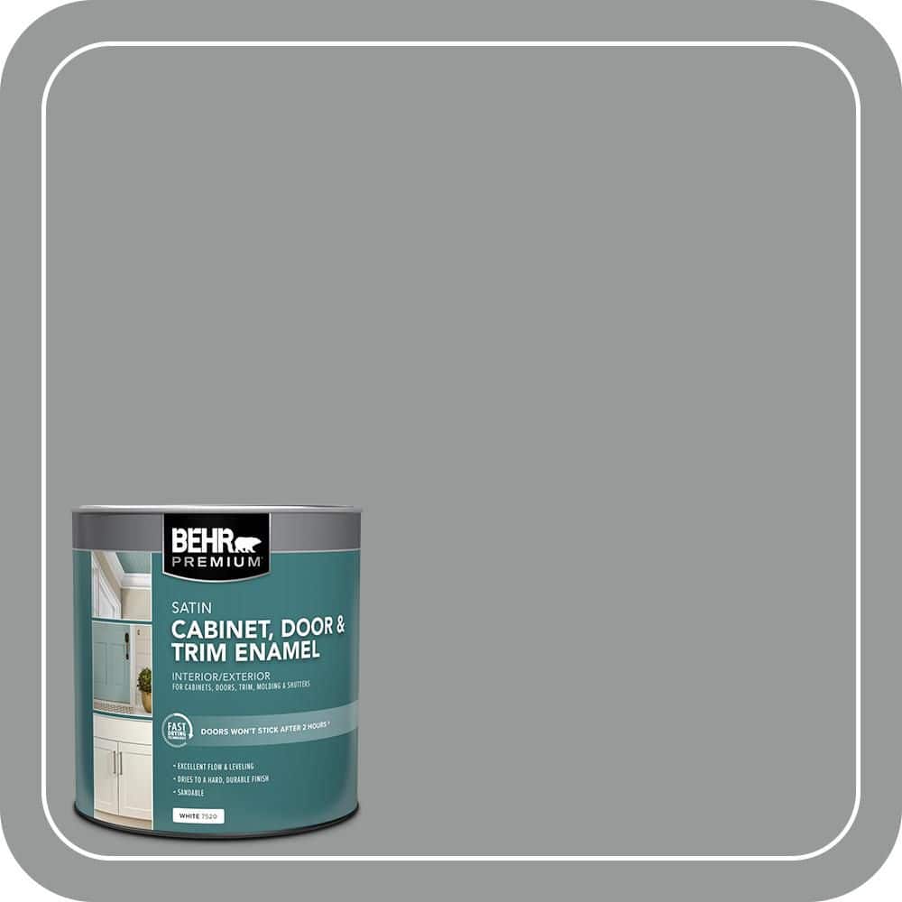 BEHR PREMIUM 1 qt. #MS-82 Cobblestone Grey Satin Enamel Interior/Exterior Cabinet, Door & Trim Paint