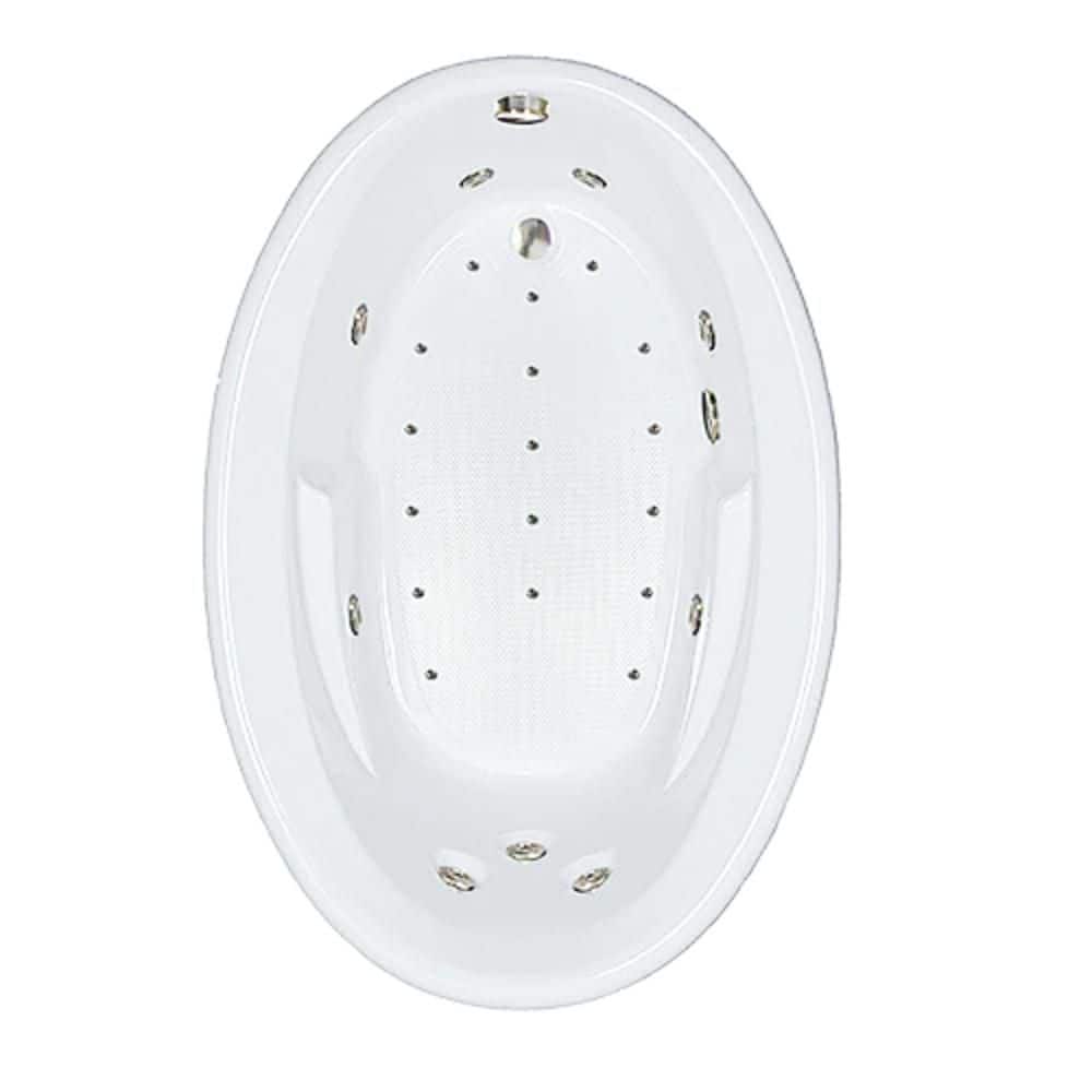 Comfortflo 60 in. 42 in. Acrylic Oval Drop-in Whirlpool and Air Bathtub with Drain