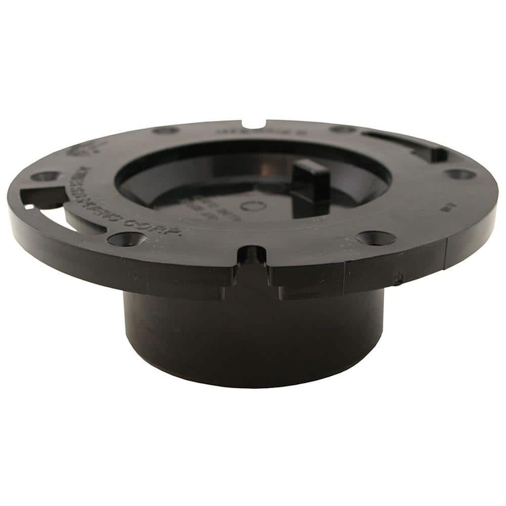 JONES STEPHENS 7 in. O.D. Plumbfit ABS Closet (Toilet) Flange With Knockout, Fits Over 3 in. or Inside 4 in. Schedule 40 DWV Pipe (1)
