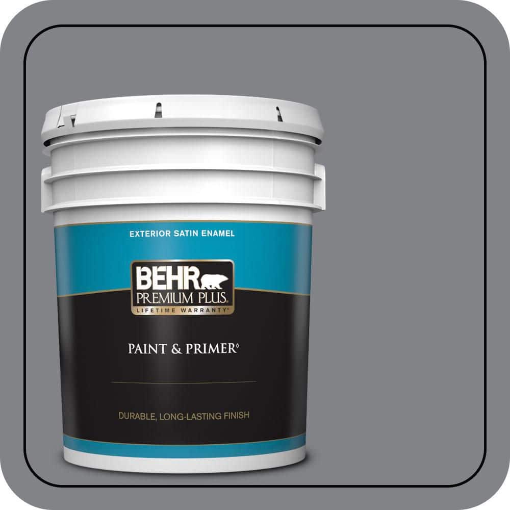 BEHR PREMIUM PLUS 5 gal. #N530-5 Mission Control Satin Enamel Exterior Paint & Primer
