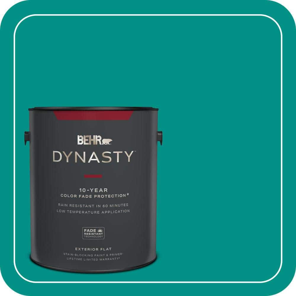 BEHR DYNASTY 1 gal. #490B-6 Emerald Coast Flat Exterior Stain-Blocking Paint & Primer