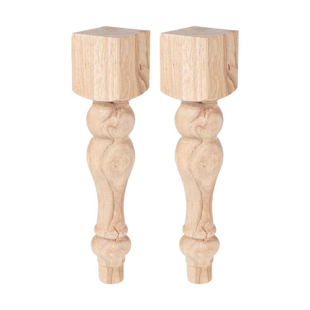 American Pro Decor 16 in. x 3-3/4 in. Unfinished North American Unfinished Hardwood Farmhouse Leg (Pack of 2) (1)