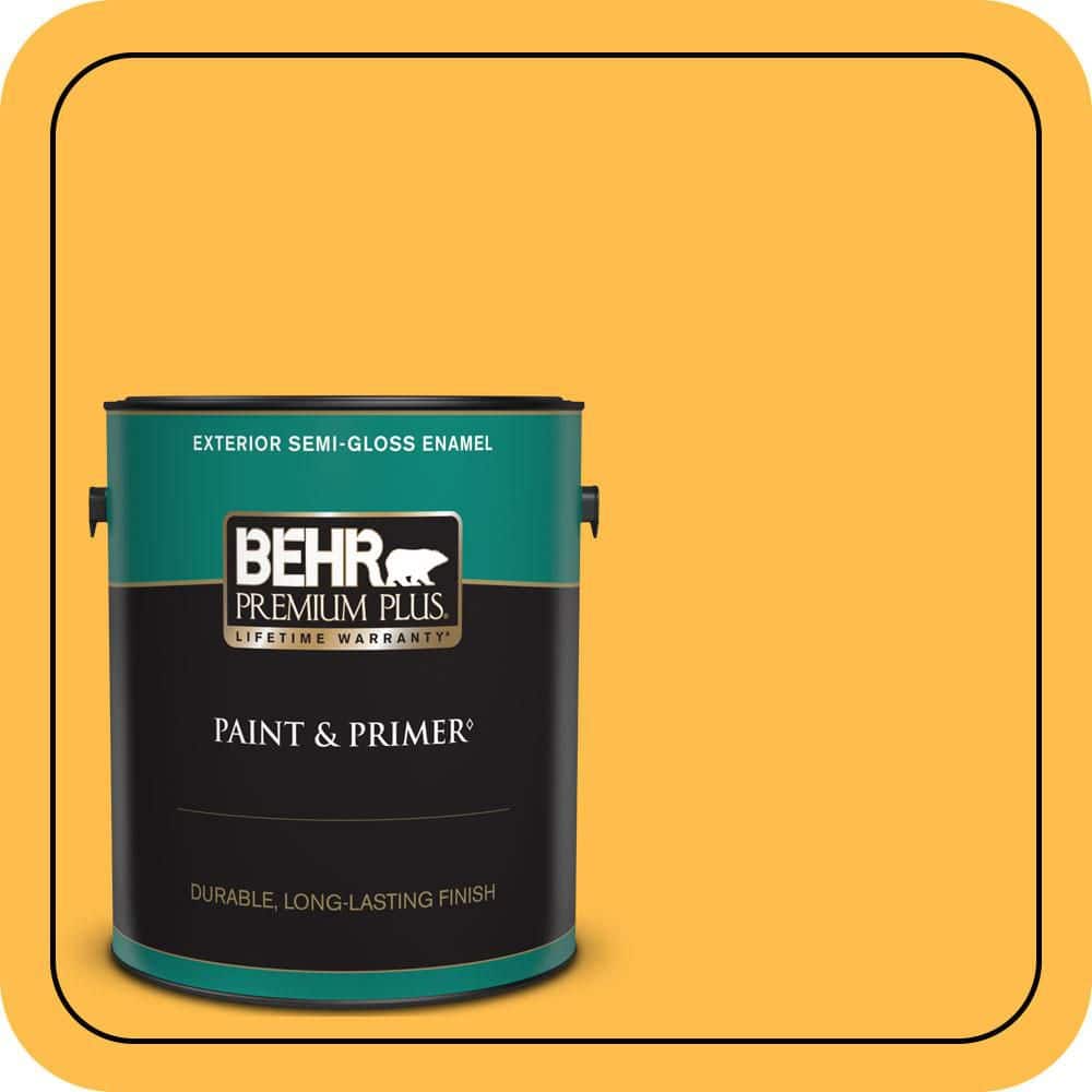 BEHR PREMIUM PLUS 1 gal. #310B-6 Twenty Carat Semi-Gloss Enamel Exterior Paint & Primer