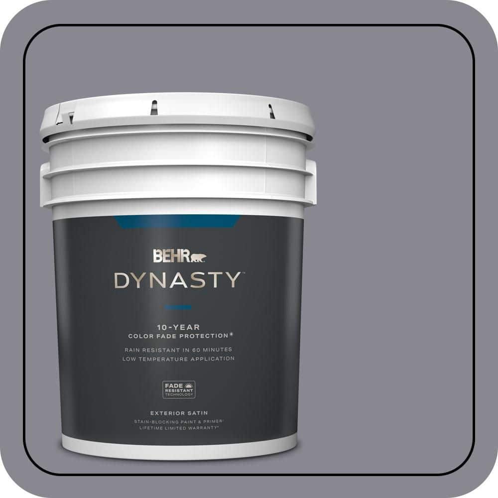 BEHR DYNASTY 5 gal. #N550-5 Box Office Satin Enamel Exterior Stain-Blocking Paint & Primer
