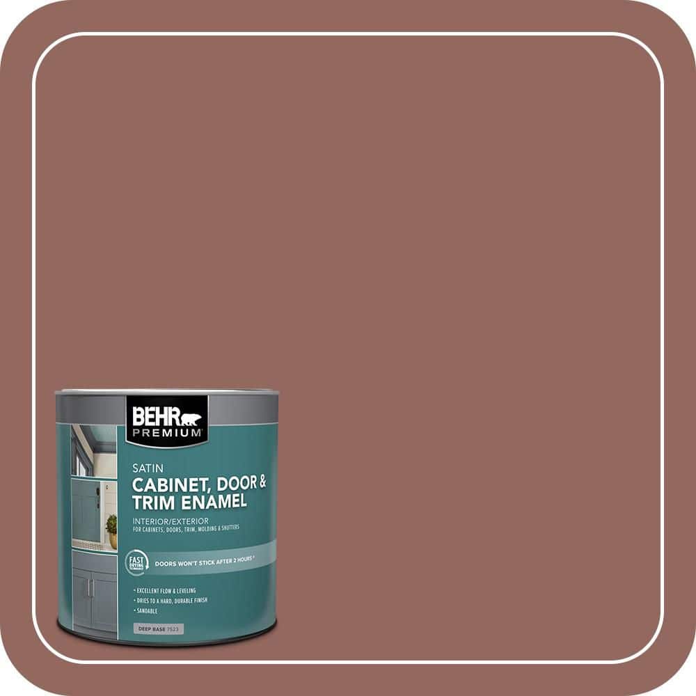 BEHR PREMIUM 1 qt. #PFC-09 Giant Sequoia Satin Enamel Interior/Exterior Cabinet, Door & Trim Paint