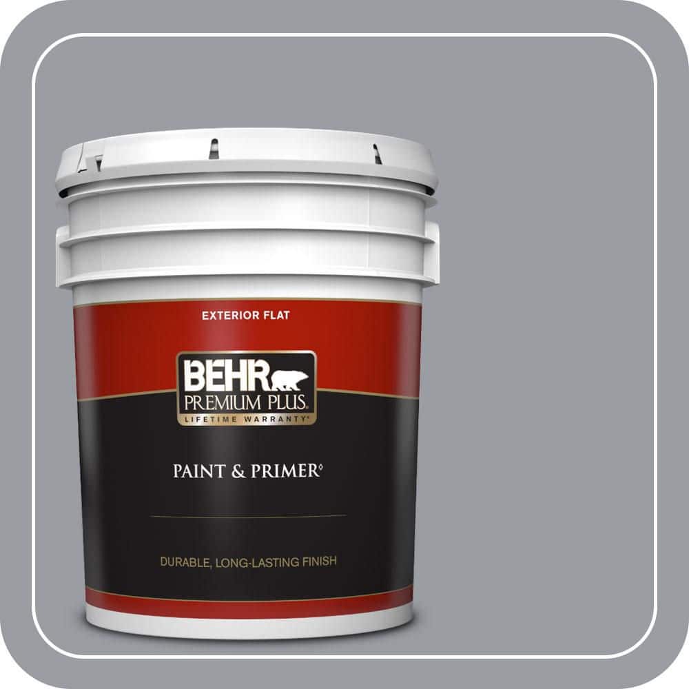 BEHR PREMIUM PLUS 5 gal. #PPU26-20 Smokey Lilac Flat Exterior Paint & Primer (1)