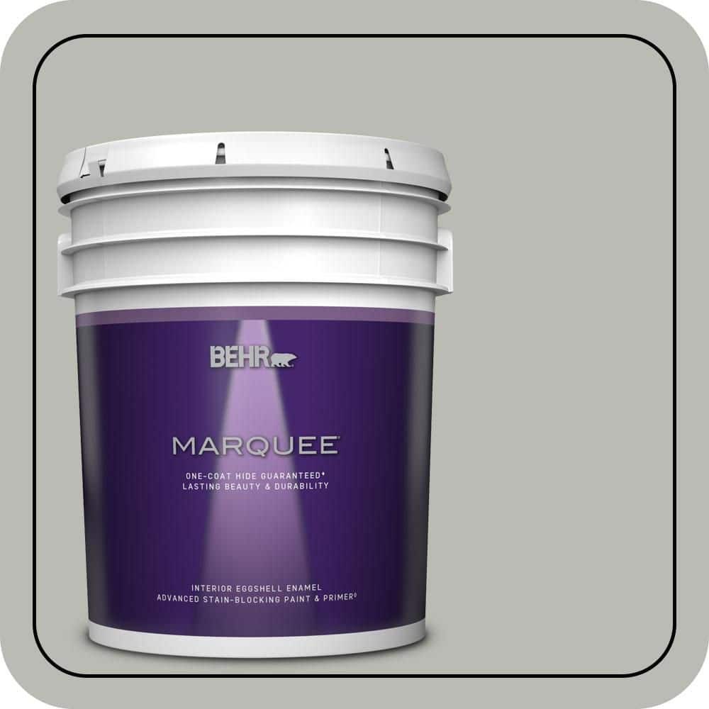 BEHR MARQUEE 5 gal. #N380-3 Weathered Moss One-Coat Hide Eggshell Enamel Interior Paint & Primer