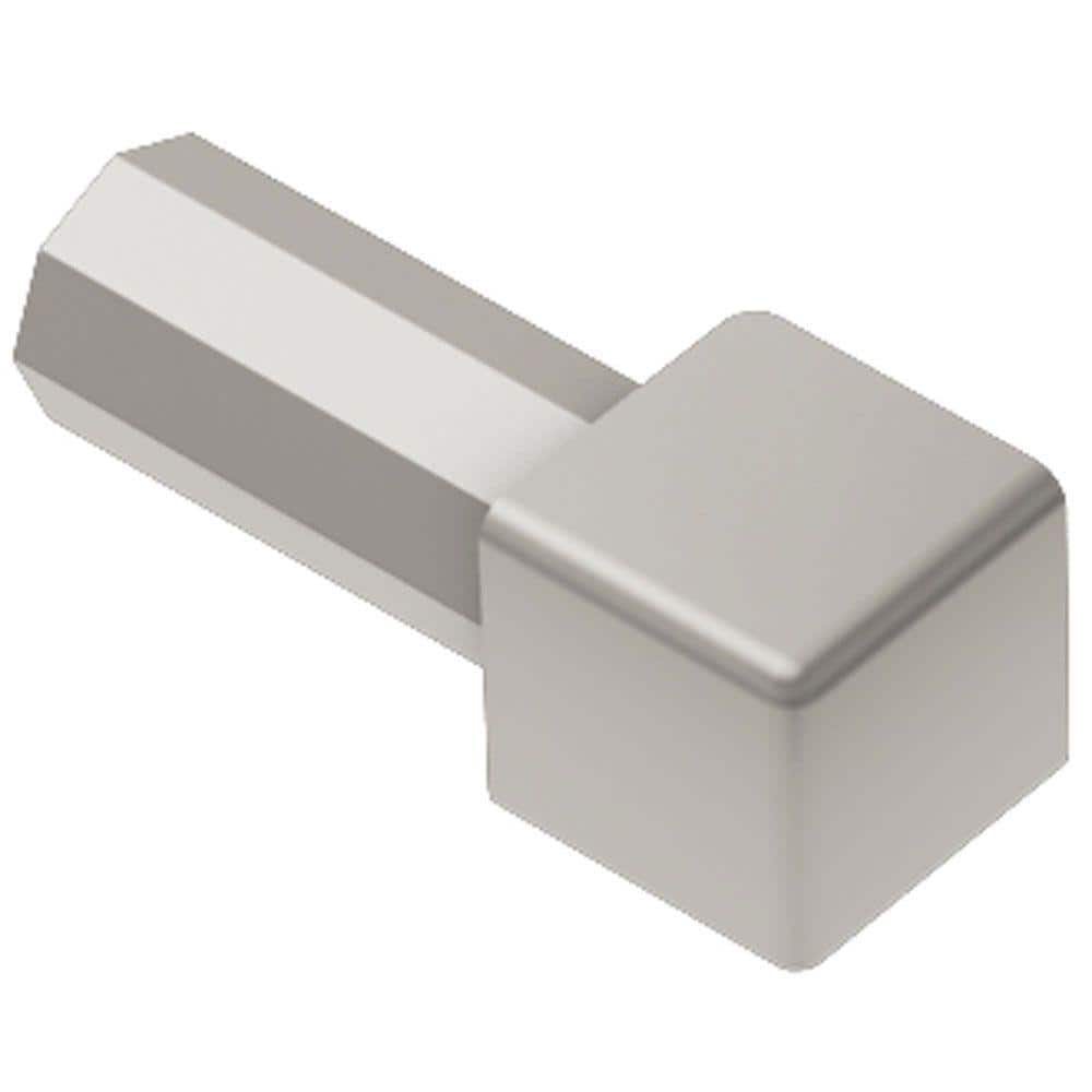 Schluter Quadec Satin Nickel Anodized Aluminum 1/2 in. x 1 in. Metal Inside/Outside Corner