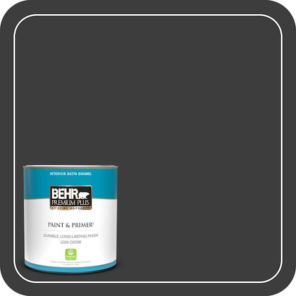 BEHR PREMIUM PLUS #PPF-59 Raven Black Enamel Interior/Exterior Paint & Primer Color Sample (2)
