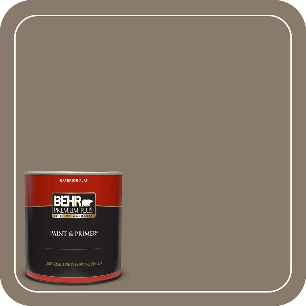 BEHR PREMIUM PLUS 1 qt. #PPU7-24A Hiking Trail Flat Exterior Paint and Primer (1)