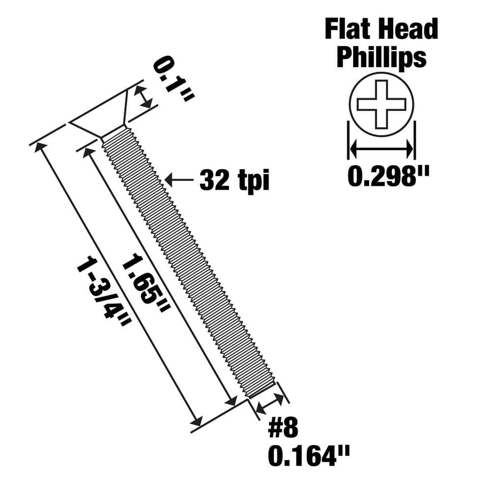 Everbilt #8-32 x 1-3/4 in. Stainless Steel Phillips Flat Head Machine Screw (4-Pack) (4)