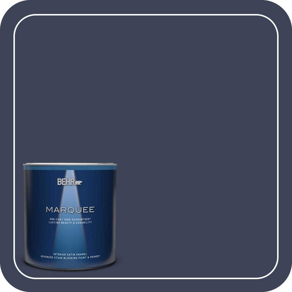 BEHR MARQUEE 1 qt. #T16-10 Blue Vortex Satin Enamel Interior Paint & Primer (1)
