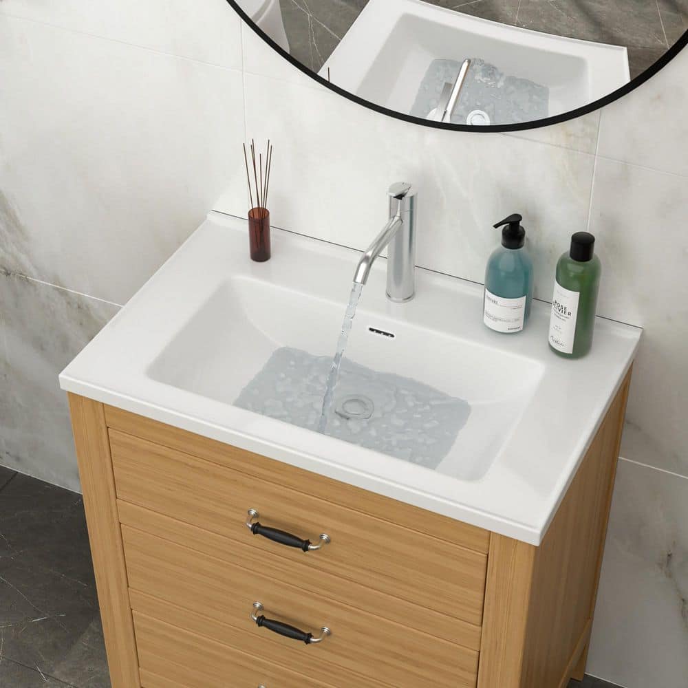 Coporesell 32 in. Drop-In Bathroom Sink in White Ceramic with Single Vanity Top(Sink Only) (3)
