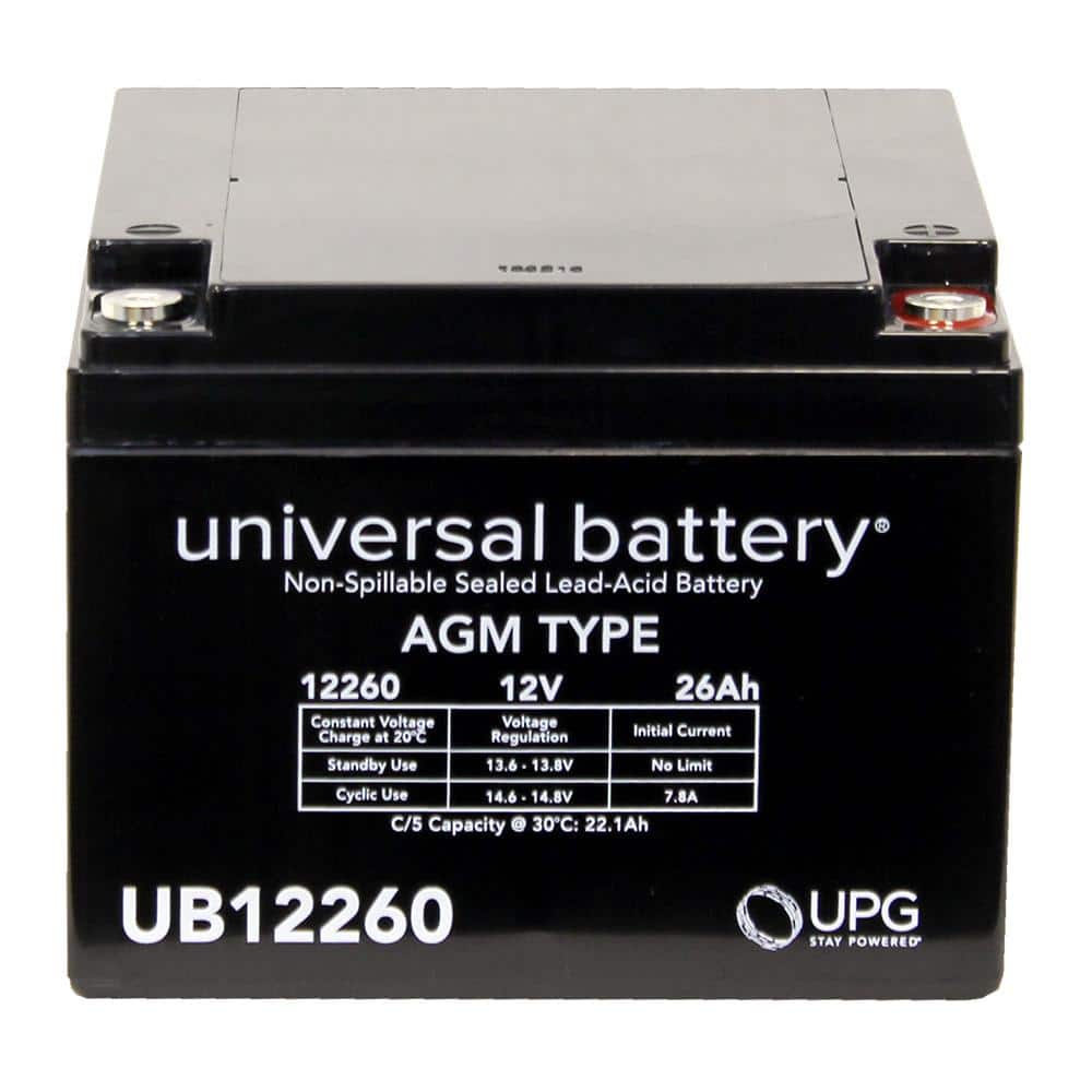 UPG 12-Volt 26 Ah AGM Rechargeable Battery w/I2 Terminals (2)