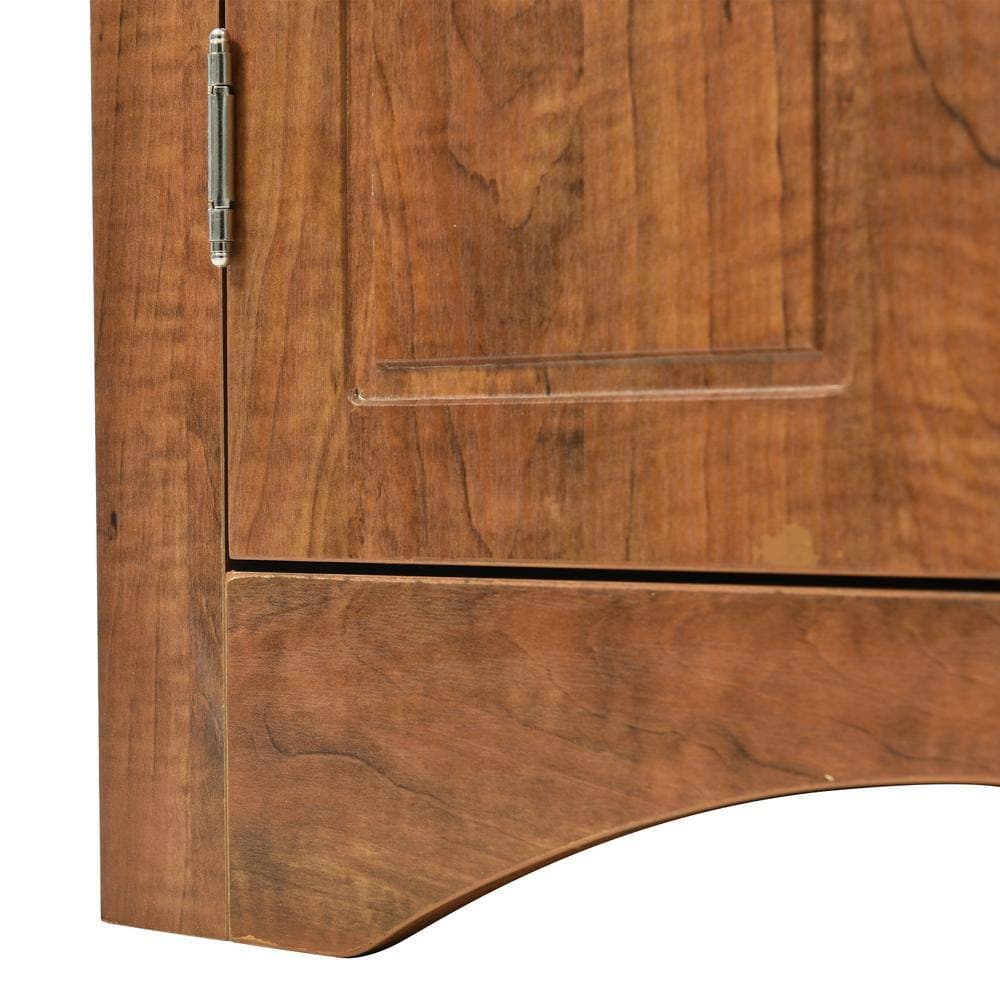 Unbranded 17 in. W x 17 in. D x 32 in. H Brown Wood Linen Cabinet with Adjustable Shelves (2)