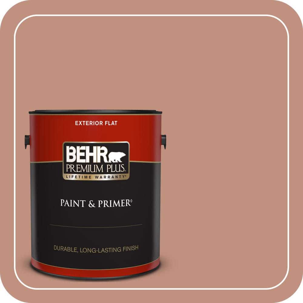 BEHR PREMIUM PLUS 1 gal. #MQ1-51 Mesa Peach Flat Exterior Paint & Primer