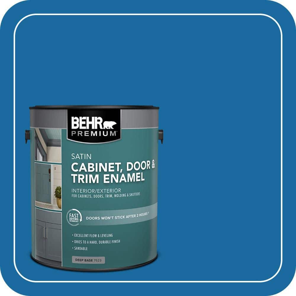 BEHR PREMIUM 1 gal. #S-G-560 Jazz Blue Satin Enamel Interior/Exterior Cabinet, Door & Trim Paint