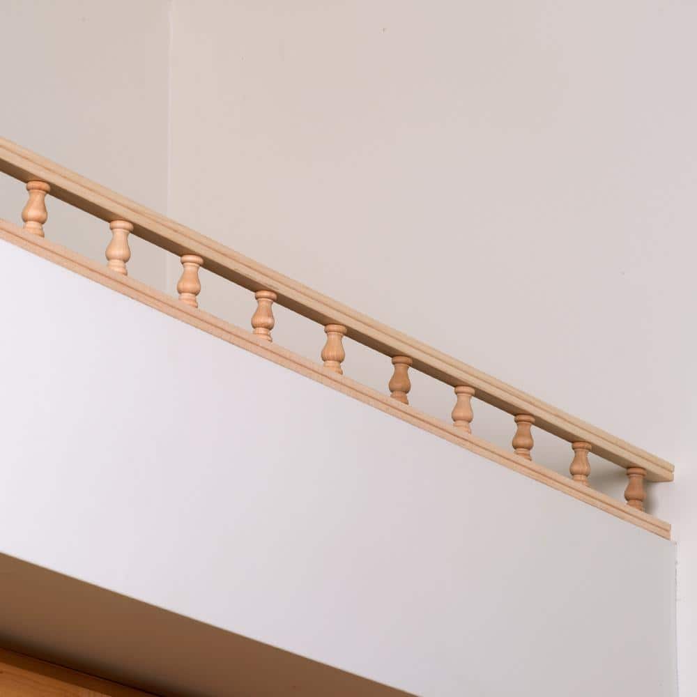 Waddell Decorative Galley Rail - 48 in. x 2.25 in. x 0.75 in. - Sanded Unfinished Maple - Shelf and Cabinet Enhancing Moulding (3)