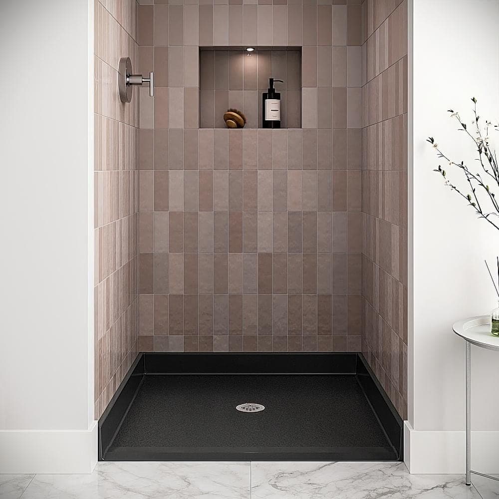 Streamline GB-2633-536-BL 38 in. 38 in. Alcove Acrylic Shower Pan Base with Drain, Drain Included (2)