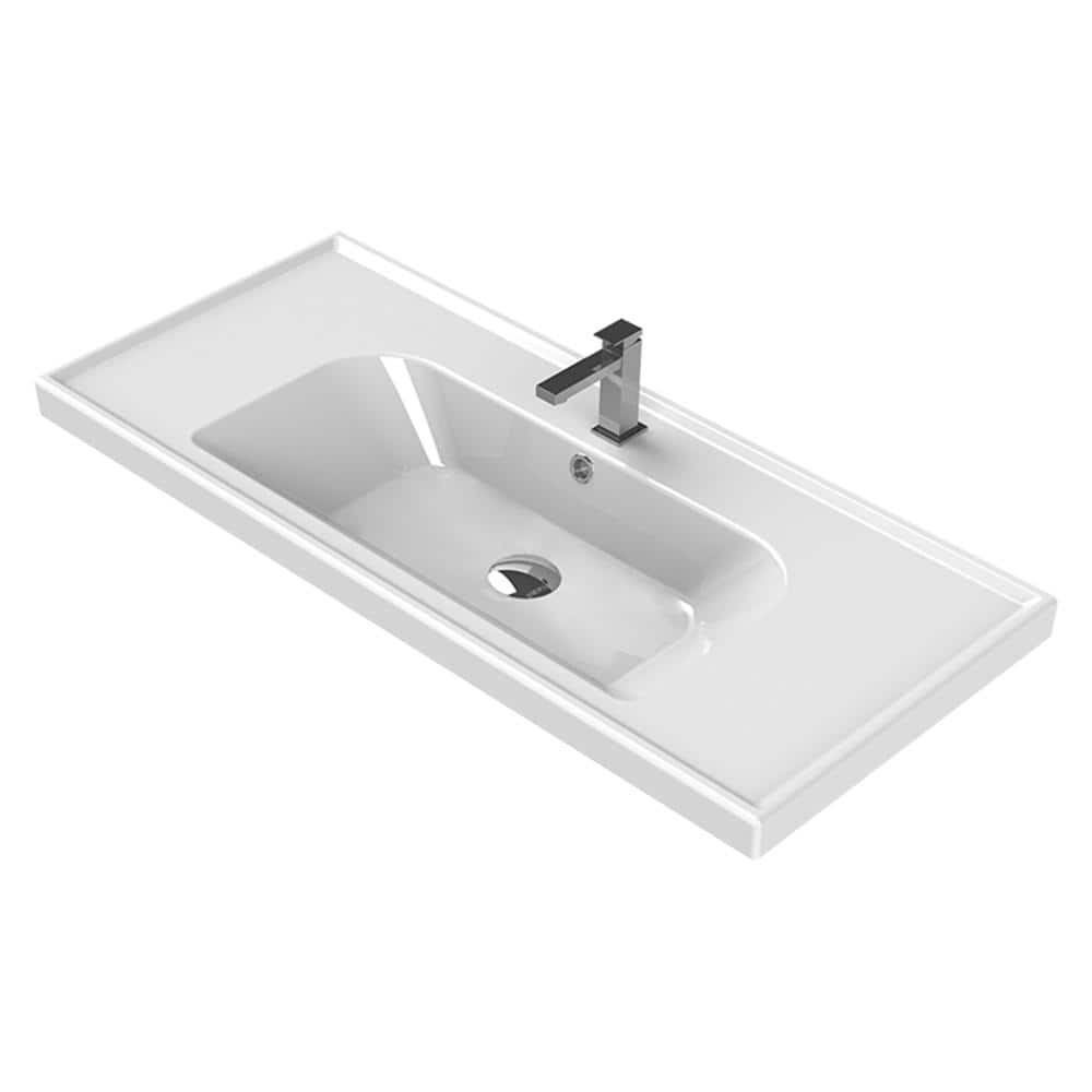 Nameeks Frame Wall Mounted Bathroom Sink in White (1)