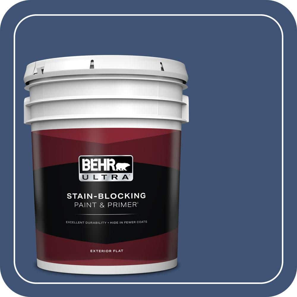 BEHR ULTRA 5 gal. #600D-7 Daring Indigo Flat Exterior Paint & Primer