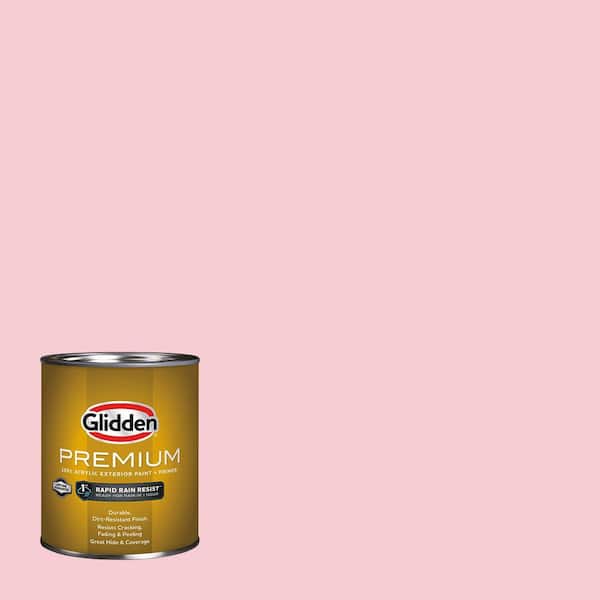 Glidden Premium 1 qt. PPG1184-2 Pleasing Pink Flat Exterior Latex Paint (2)