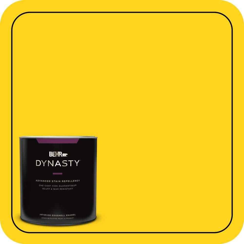BEHR DYNASTY 1 qt. #S-G-390 Lemon Zest Eggshell Enamel Interior Stain-Blocking Paint and Primer
