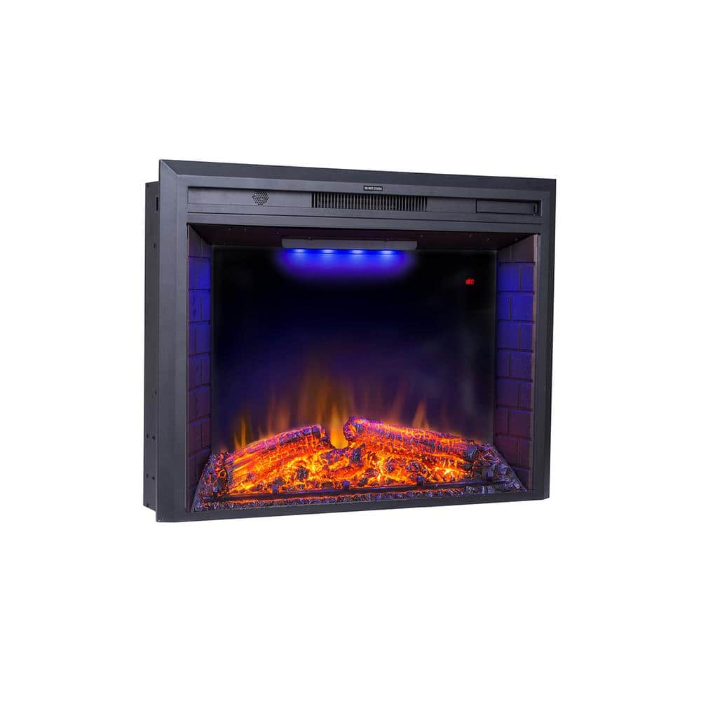 sumyeg 35.6 in LED Electric Fireplace Insert in Black