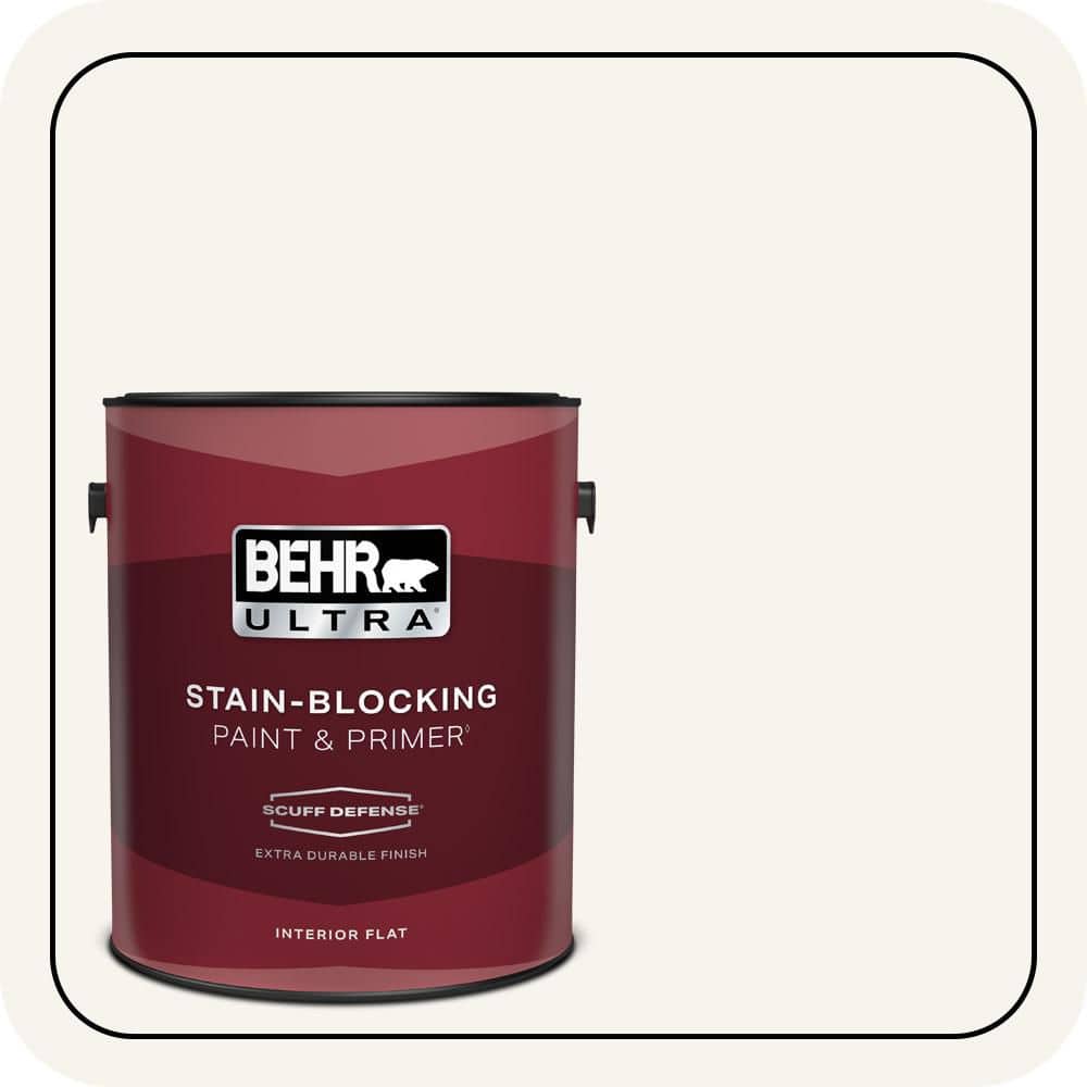 BEHR ULTRA 1 gal. #PWN-10 Decorator White Extra Durable Flat Interior Paint & Primer