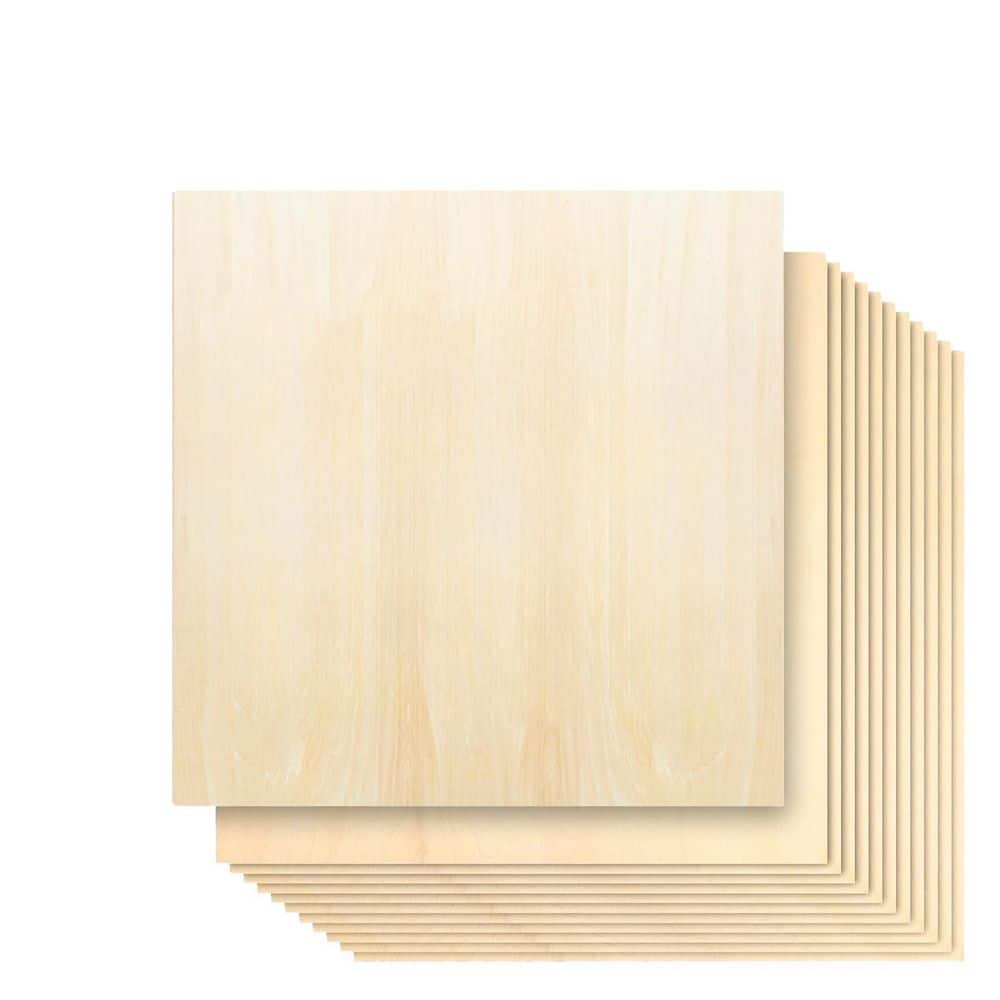 Afoxsos 1/8 in. x 12 in. x 12 in. Basswood Project Panel, 24-Pack, Smooth Surface for DIY Craft, Laser Cutting, Painting (1)