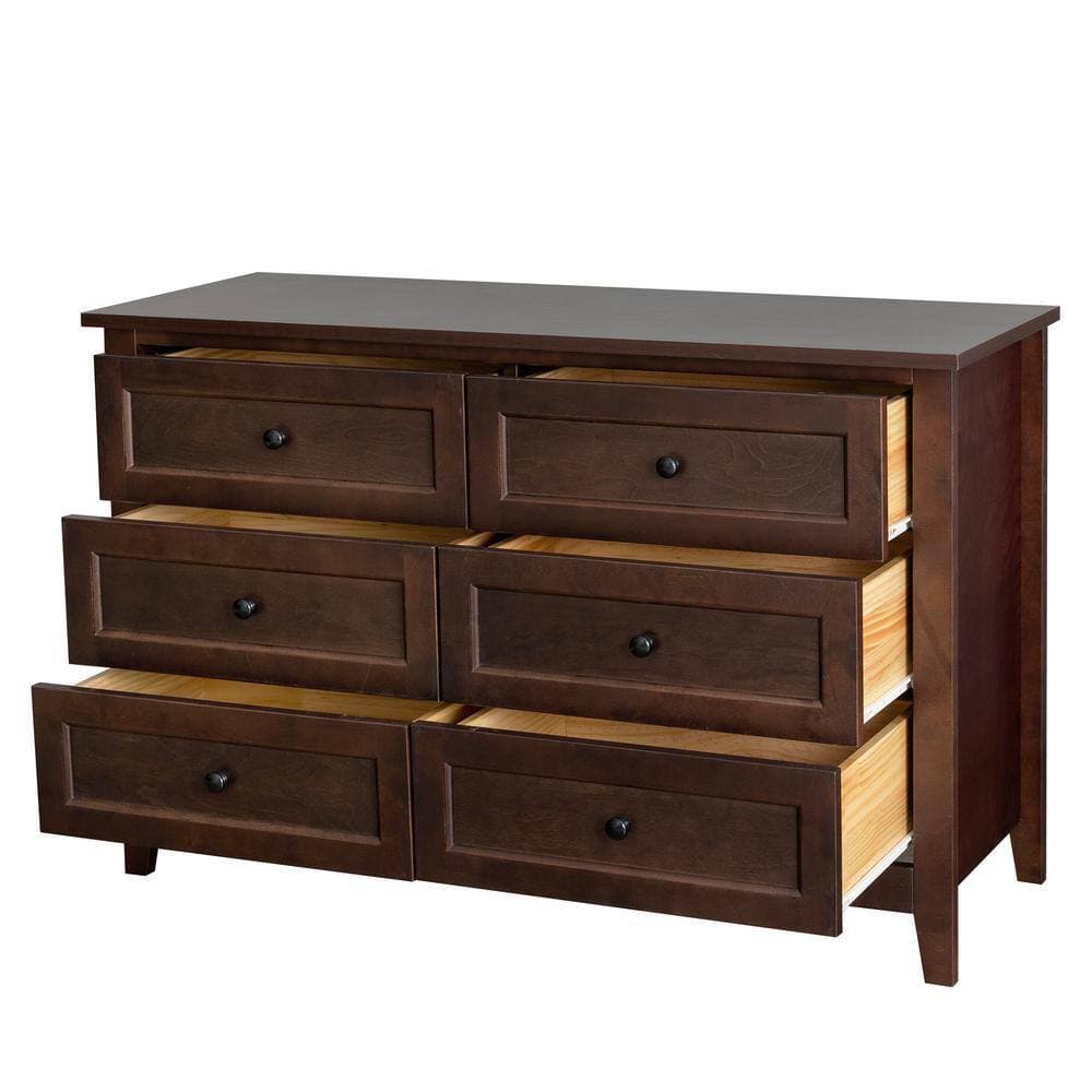 Unbranded 17.72 in. W x 47.24 in. D x 30.75 in. H Auburn Brown Linen Cabinet with 6-Drawers, Retro Round Handle (3)