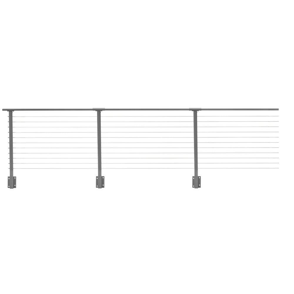 CityPost 52 ft. x 36 in. Grey Deck Cable Railing, Face Mount (1)