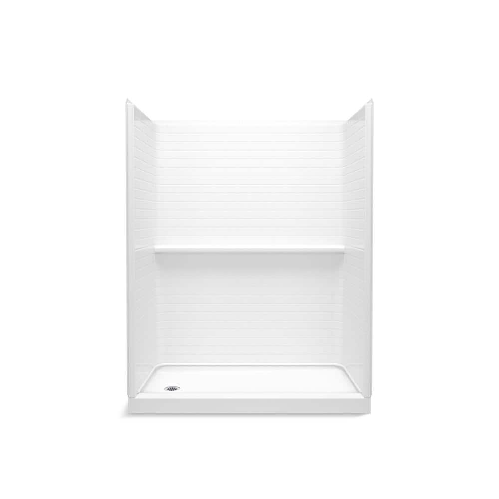 Sterling Traverse 30 in. W x 72.25 in. H 2-Piece Direct-to-Stud Shower End Wall Set in White (2)