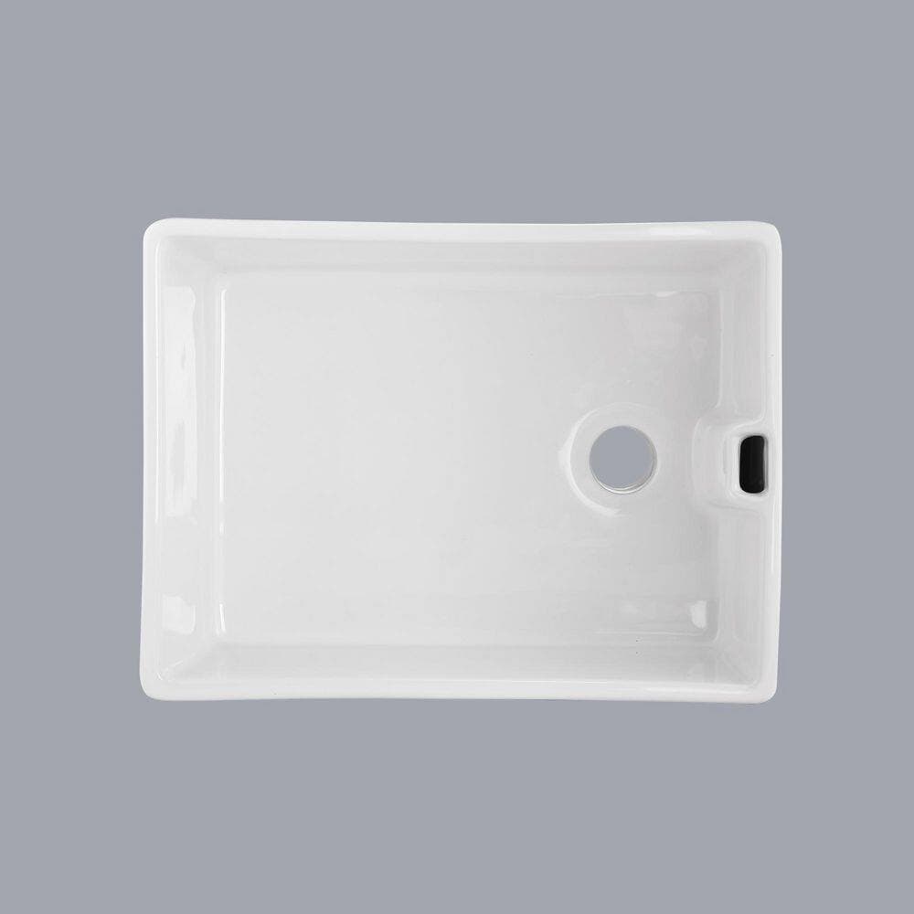LIVACA 23.6 in. x 18 in. Drop-In Ceramic Bathroom Sink in White with Scratch-Resistant Glaze Durable Construction (3)