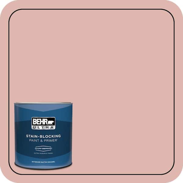 BEHR ULTRA 1 qt. #S160-2 Pink Quartz Extra Durable Satin Enamel Interior Paint & Primer (2)
