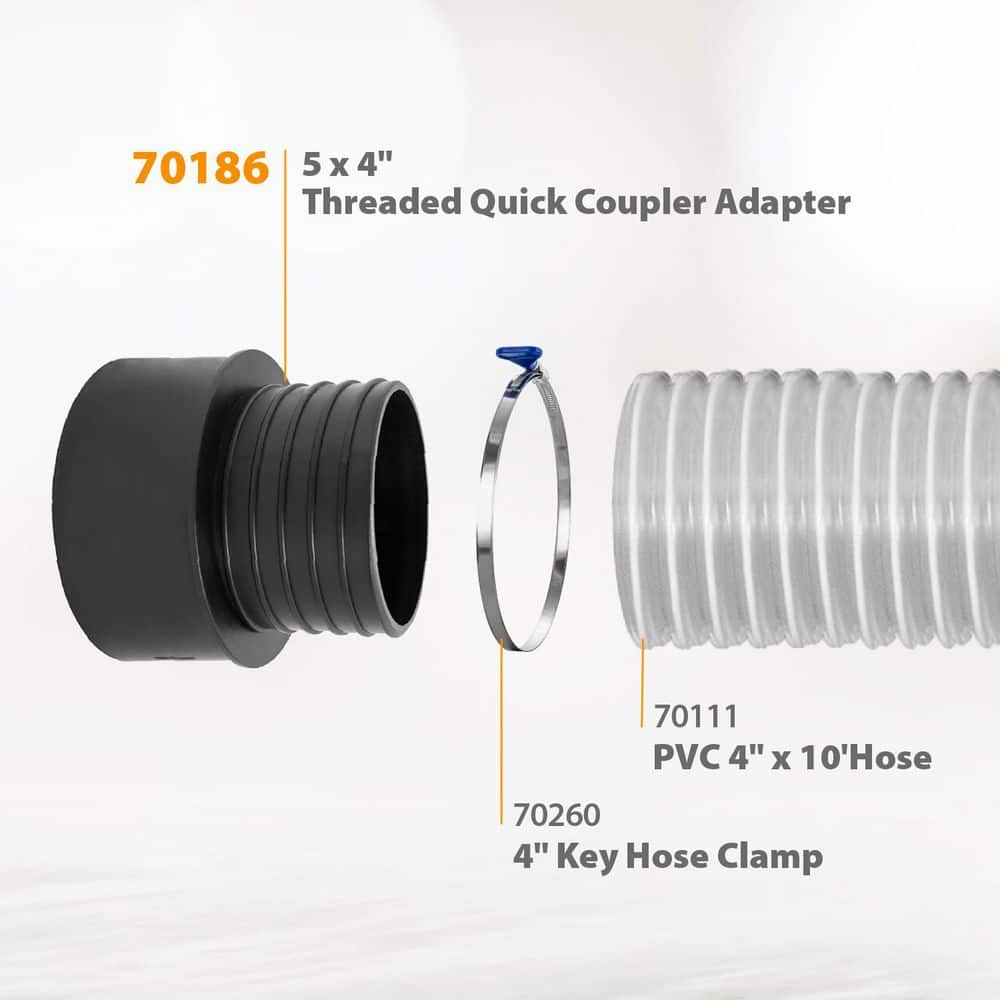 ‎POWERTEC 5 in. x 4 in. Threaded Quick Coupler for Dust Collection Systems (2)
