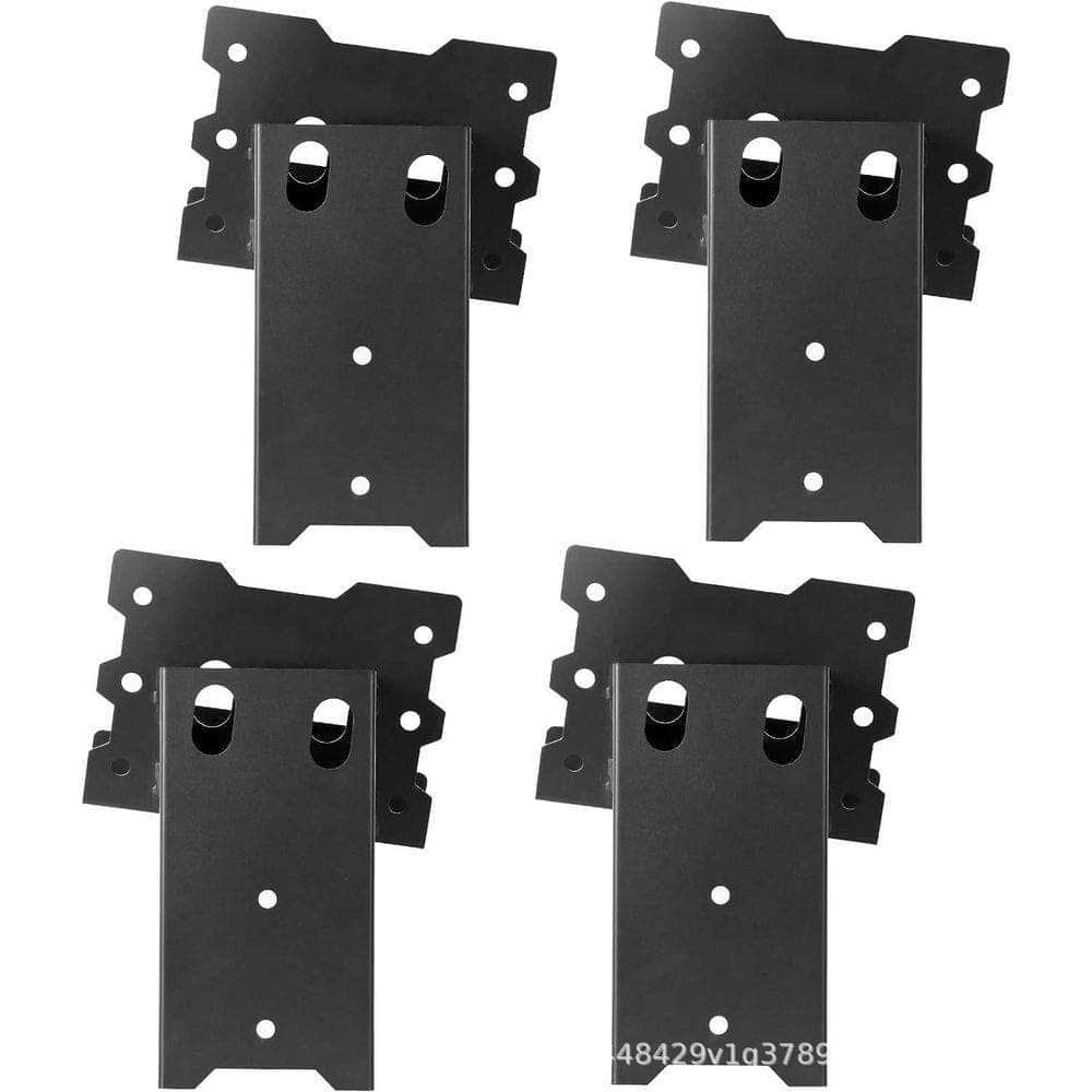 Wellco 4 Pack 4 in. x 4 in. Black Metal Straight Brackets for Shelving, Furniture and DIY Projects