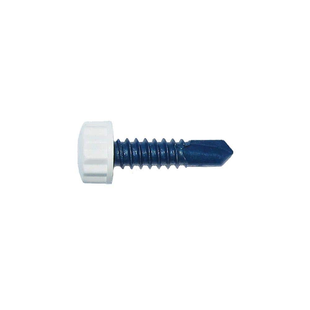 Nylo-Tec #14 x 1 in. Nylon White Bi-Hex Head Self Drill Screw (100 per Pack)