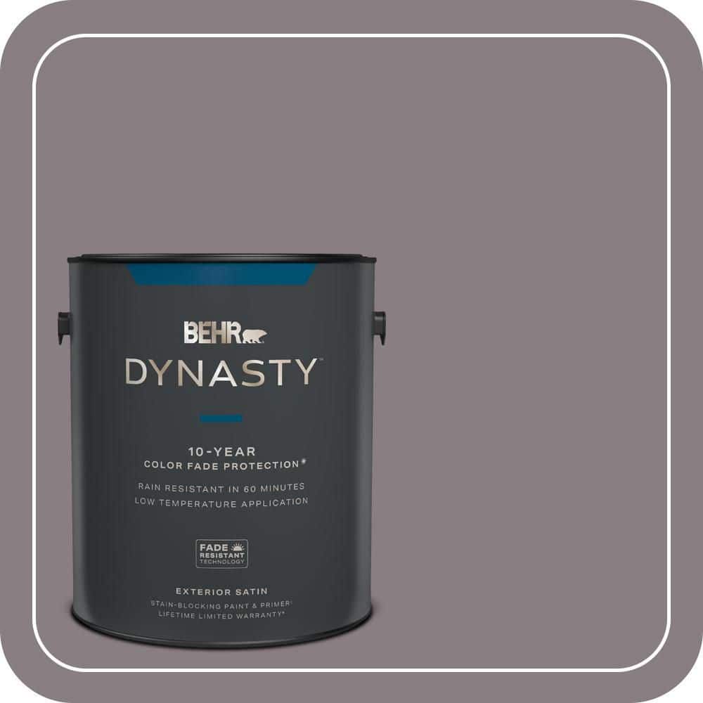 BEHR DYNASTY 1 gal. #N570-4 Classy Plum Satin Enamel Exterior Stain-Blocking Paint & Primer