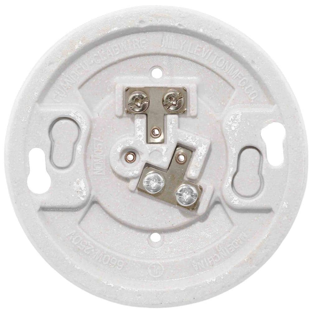 Leviton 600-Watt 250-Volt White Outlet Box Lampholder 49875 (4)
