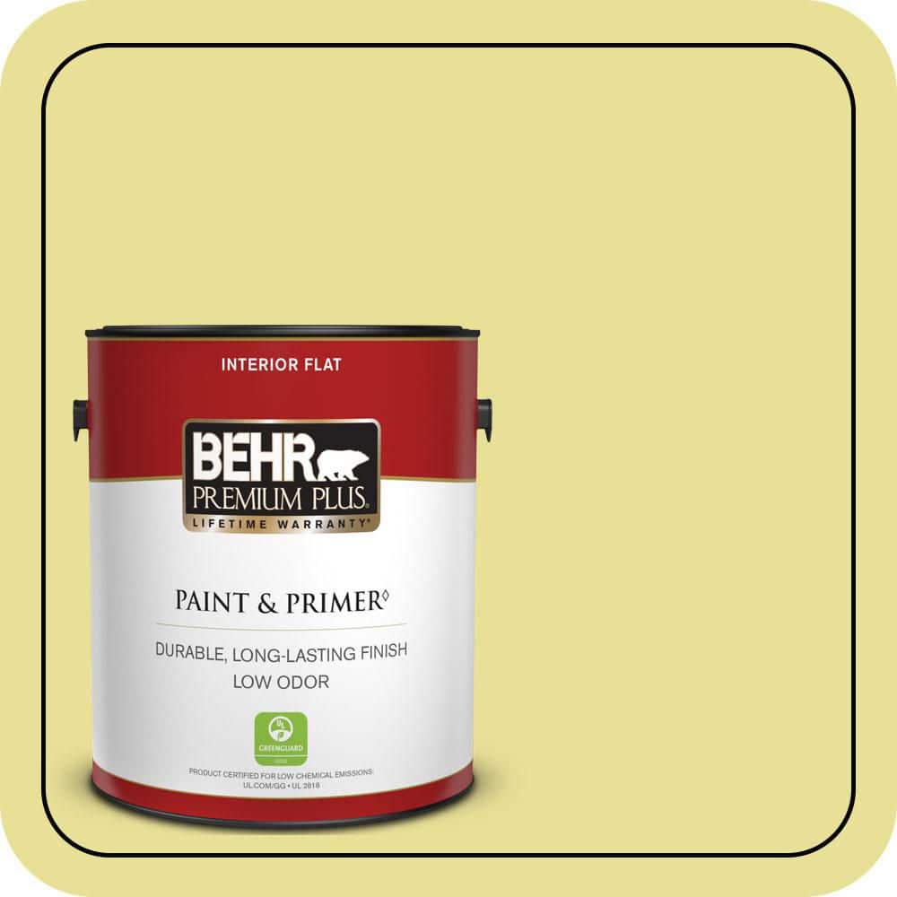 BEHR PREMIUM PLUS 1 gal. #P340-3 Reviving Green Flat Low Odor Interior Paint & Primer (1)