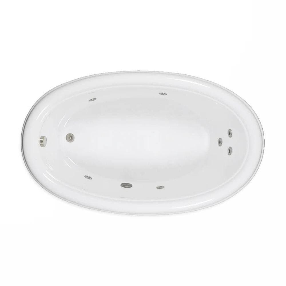 Comfortflo 70 in. x 42 in. Acrylic Oval Drop-in Whirlpool Bathtub with Reversible Drain in White (2)