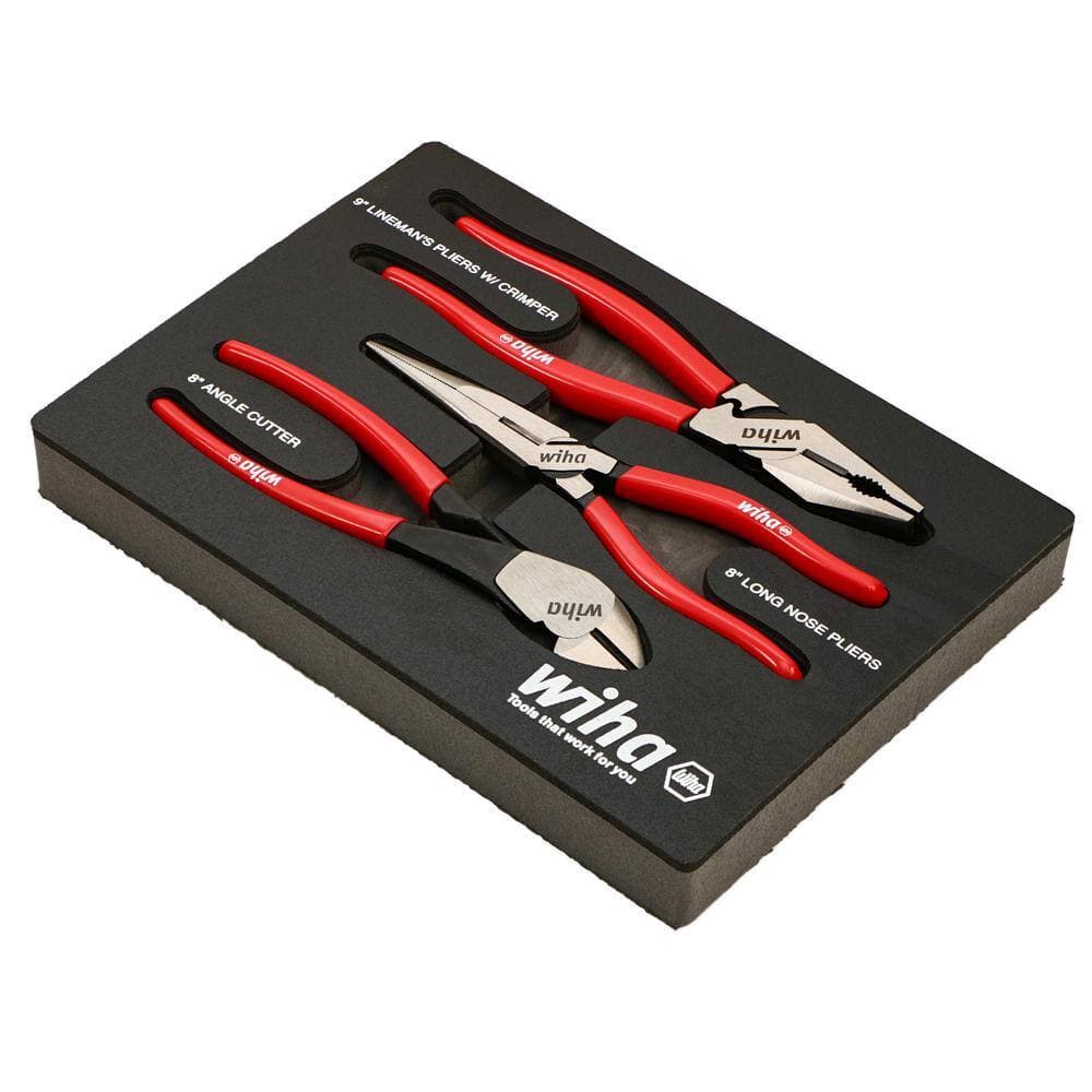 Wiha Classic Grip Pliers and Cutters Tray Set (3-Piece ) (3)