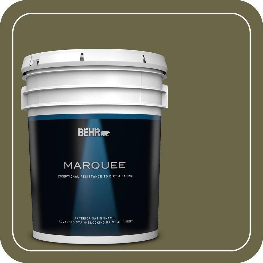 BEHR MARQUEE 5 gal. #S350-7 Cedar Glen Satin Enamel Exterior Paint & Primer